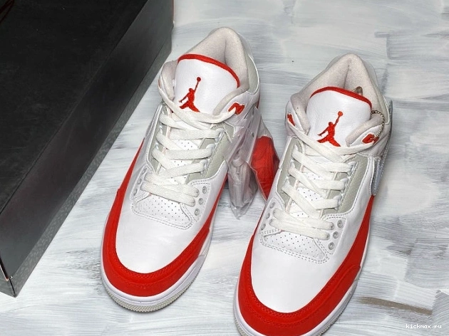 Rep MAX CJ0939-100 White Jordan 3 Retro Air Red University Tinker 0727